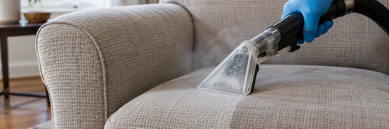 Nettoyage par injection-extraction d’un fauteuil — image générée par IA